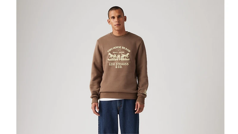 Standard Fit Graphic Crewneck Sweatshirt