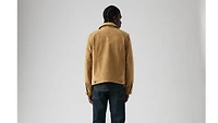 Vintage Faux Cow Suede Trucker Jacket
