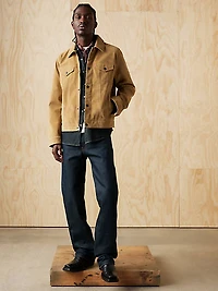 Vintage Faux Cow Suede Trucker Jacket
