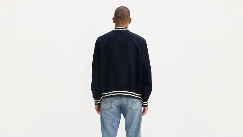 Faux Suede Varsity Jacket
