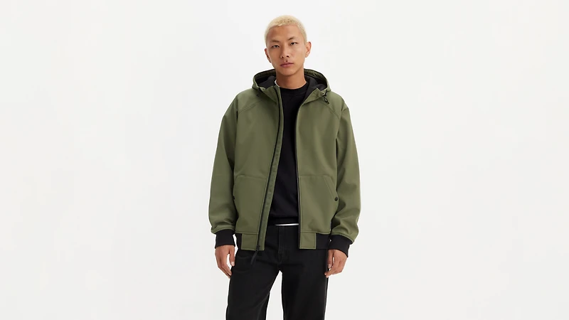 Soft Shell Hoodie Bomber Jacket