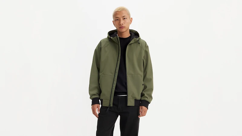 Soft Shell Hoodie Bomber Jacket