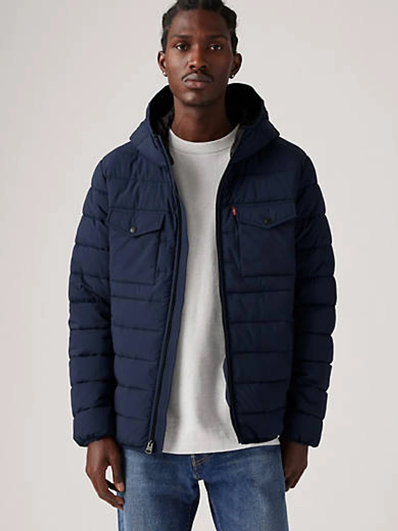 Hooded 2 Chest Pocket Puffer Jacket