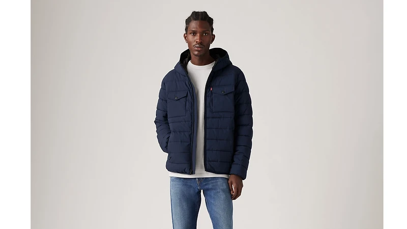 Hooded 2 Chest Pocket Puffer Jacket