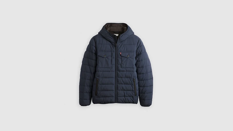 Hooded 2 Chest Pocket Puffer Jacket