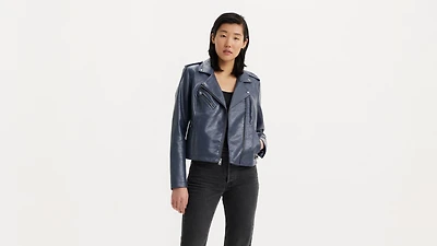 Faux Leather Moto Jacket