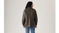 Faux Leather Vintage Blazer