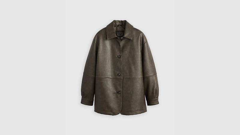 Faux Leather Vintage Blazer