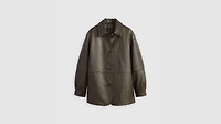 Faux Leather Vintage Blazer