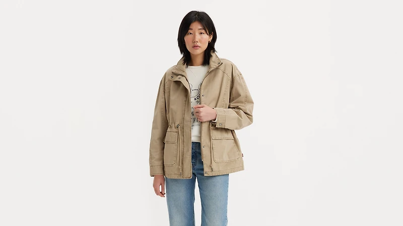 Stand Up Collar Military Jacket