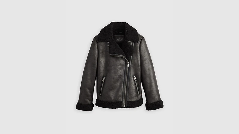 Faux Shearling Moto Jacket