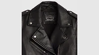 Longline Faux Leather Moto Jacket