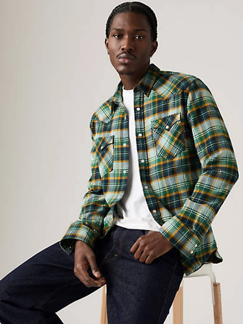Classic Standard Fit Western Flannel Shirt