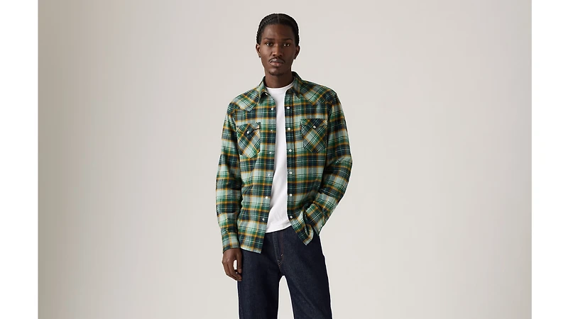 Classic Standard Fit Western Flannel Shirt