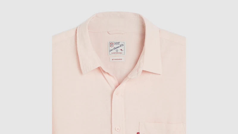 Short Sleeve Sunset Cotton Linen One Pocket Shirt