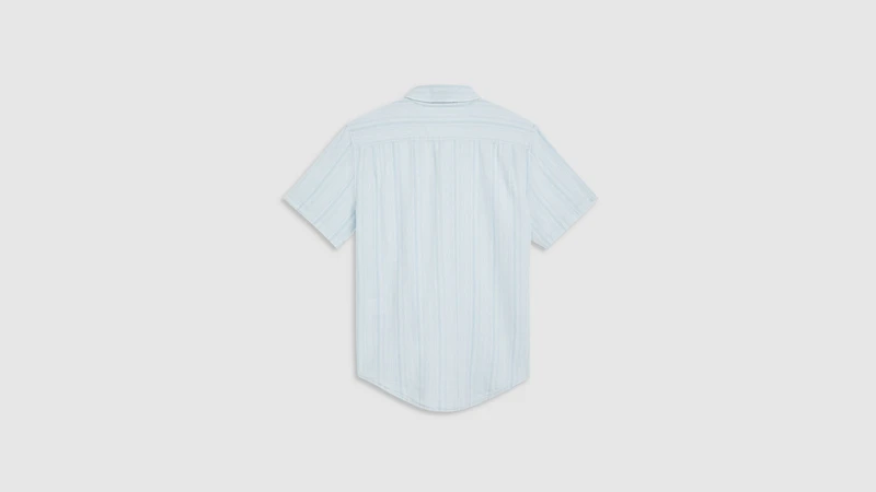 Short Sleeve Sunset Cotton Linen One Pocket Shirt