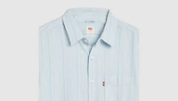 Short Sleeve Sunset Cotton Linen One Pocket Shirt