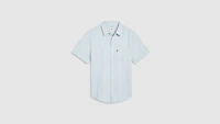 Short Sleeve Sunset Cotton Linen One Pocket Shirt