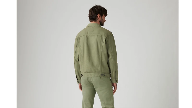 Relaxed Fit Cotton Linen Trucker Jacket