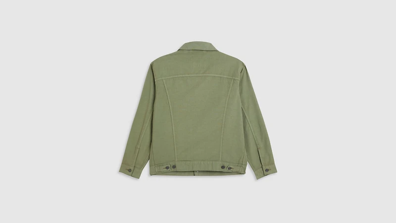 Relaxed Fit Cotton Linen Trucker Jacket