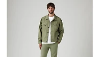 Relaxed Fit Cotton Linen Trucker Jacket