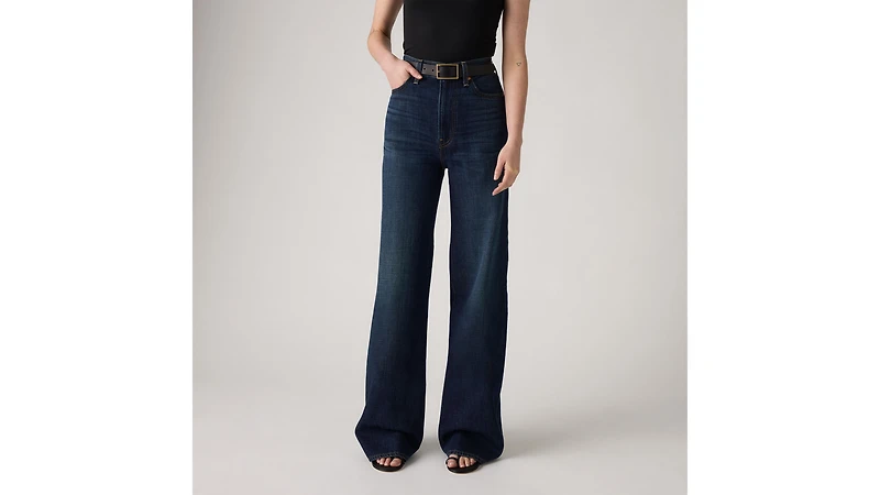 Ribcage Wide-Leg Linen+ Denim Women's Jeans