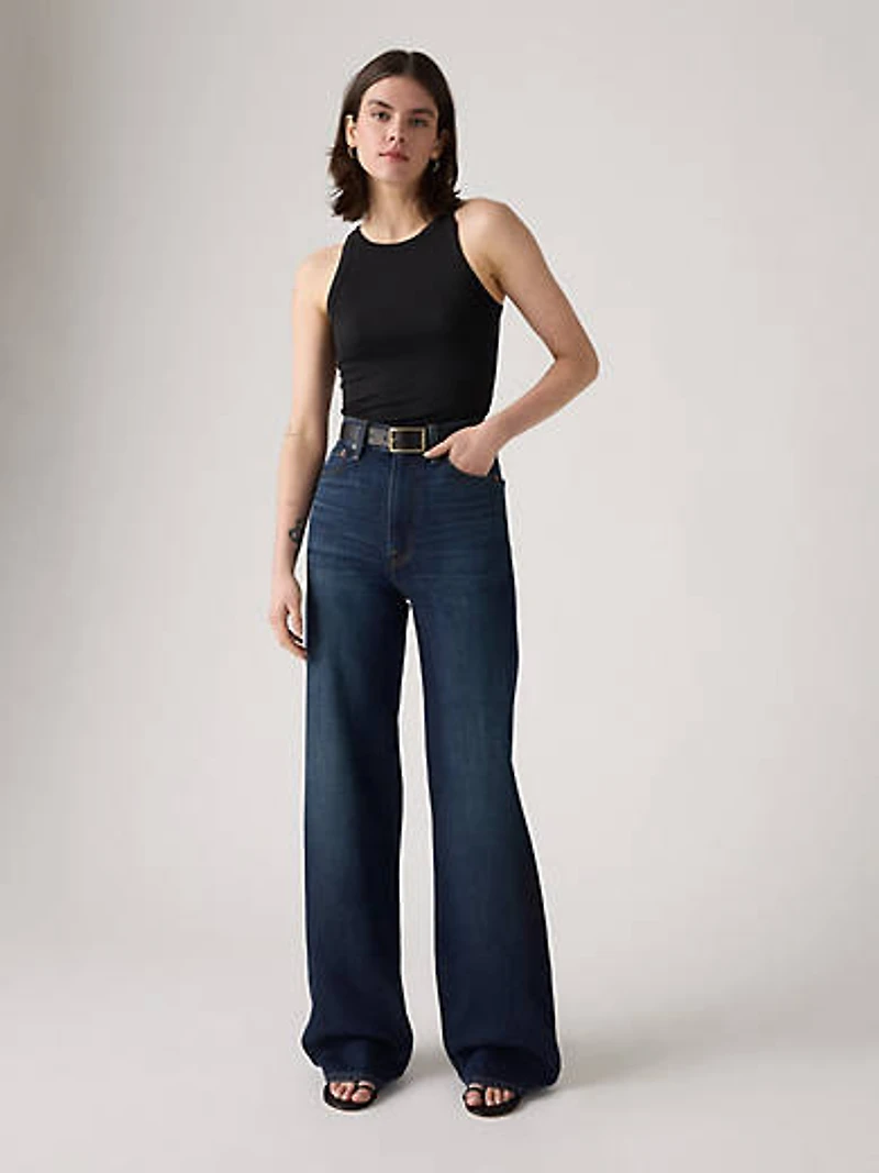 Ribcage Wide-Leg Linen+ Denim Women's Jeans