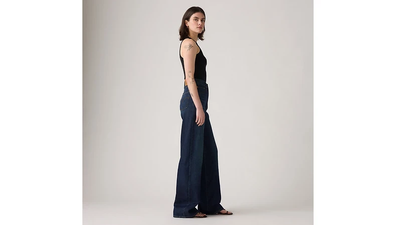 Ribcage Wide-Leg Linen+ Denim Women's Jeans