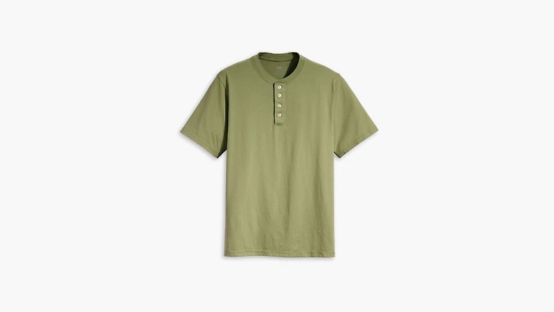 Short Sleeve Four Button Henley