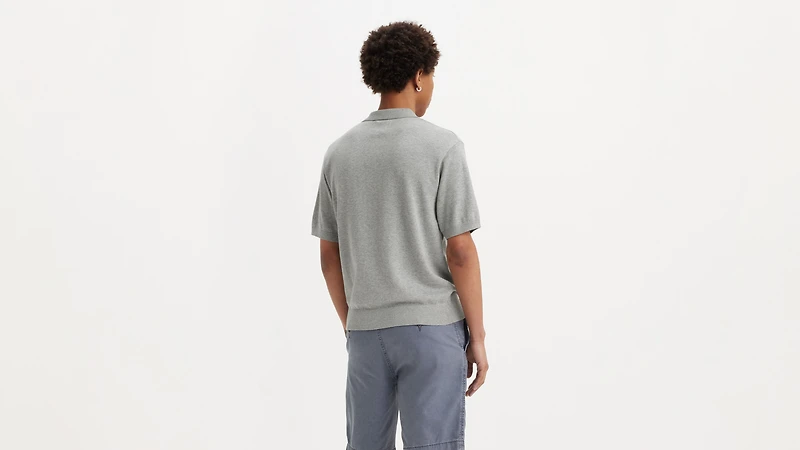 Sweater Knit Polo Shirt
