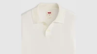 Cotton Linen Sweater Knit Polo Shirt