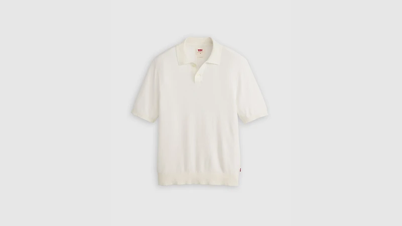 Cotton Linen Sweater Knit Polo Shirt