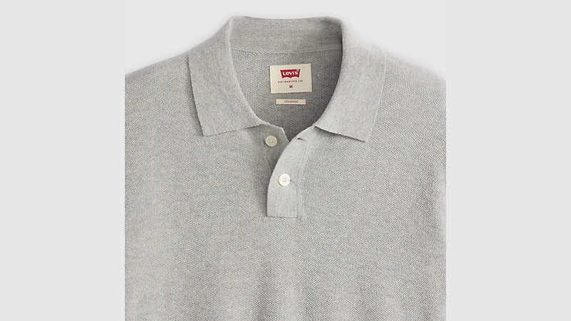 Cotton Linen Sweater Knit Polo Shirt