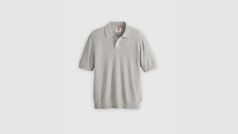 Cotton Linen Sweater Knit Polo Shirt