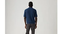 Cotton Linen Sweater Knit Polo Shirt