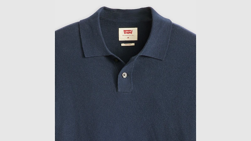 Cotton Linen Sweater Knit Polo Shirt