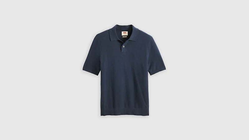 Cotton Linen Sweater Knit Polo Shirt