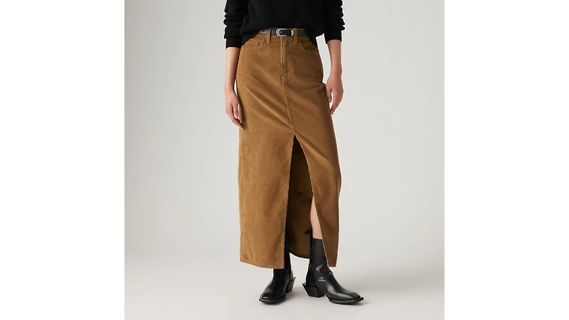 Ankle Column Corduroy Skirt