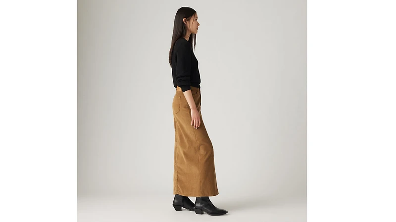 Ankle Column Corduroy Skirt