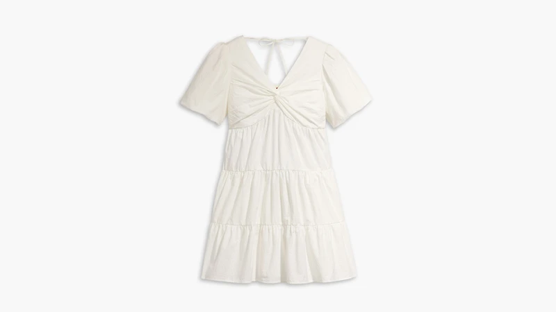 Volume Sleeve Tiered Dress