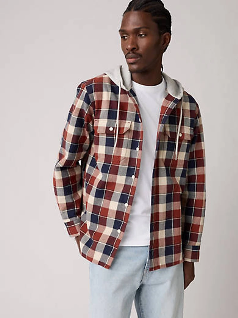 Plaid Hooded Classic Worker Shirt