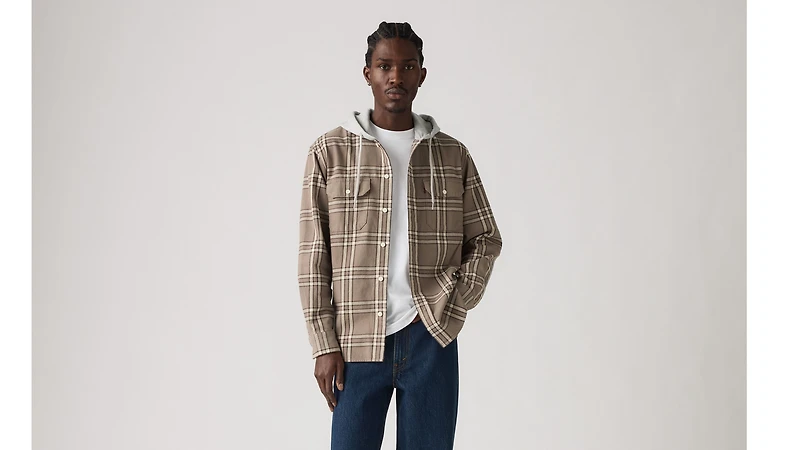 Plaid Hooded Classic Worker Shirt
