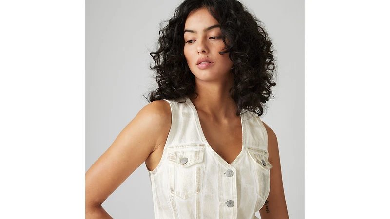 Coated Bella Denim Corset Top
