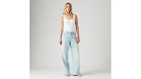XL Baggy Straight Linen+ Denim Women's Jeans
