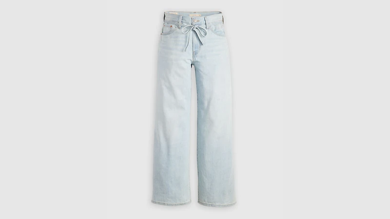 XL Baggy Straight Linen+ Denim Women's Jeans