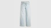 XL Baggy Straight Linen+ Denim Women's Jeans