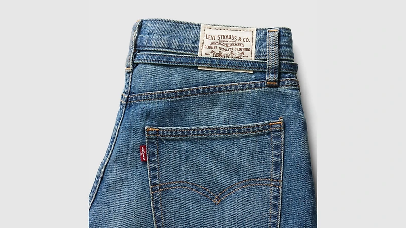 XL Baggy Straight Linen+ Denim Women's Jeans