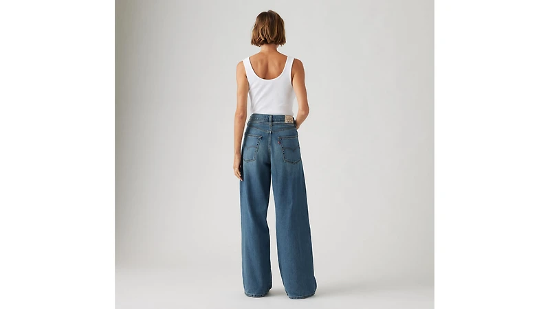 XL Baggy Straight Linen+ Denim Women's Jeans
