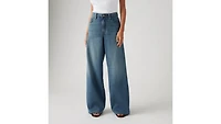 XL Baggy Straight Linen+ Denim Women's Jeans
