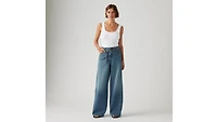 XL Baggy Straight Linen+ Denim Women's Jeans